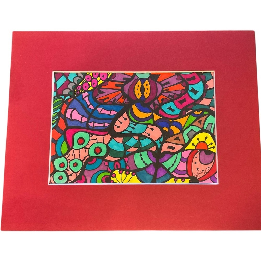 Hand drawn intuitive abstract drawing